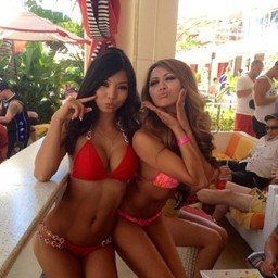 Asian babes in sexy bathing suits expect