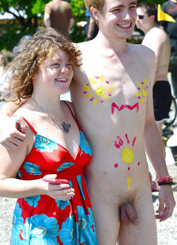 Naked nudist schoolgirl posing with..