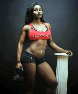 Motley ebony girls with athletic bodies